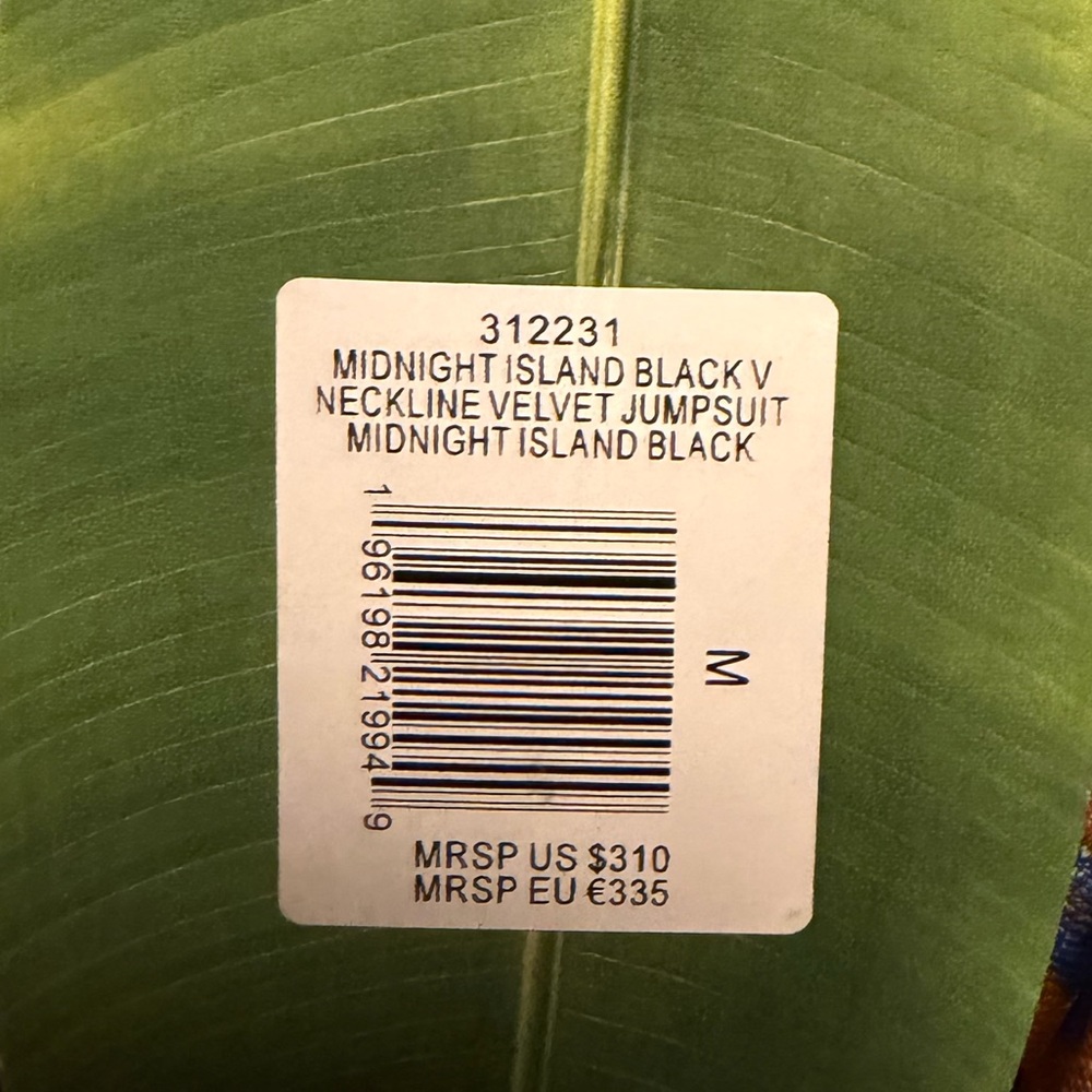 NEW FARM Rio Midnight Island Black Velvet Tropical Jumpsuit, M - Picture 10 of 14